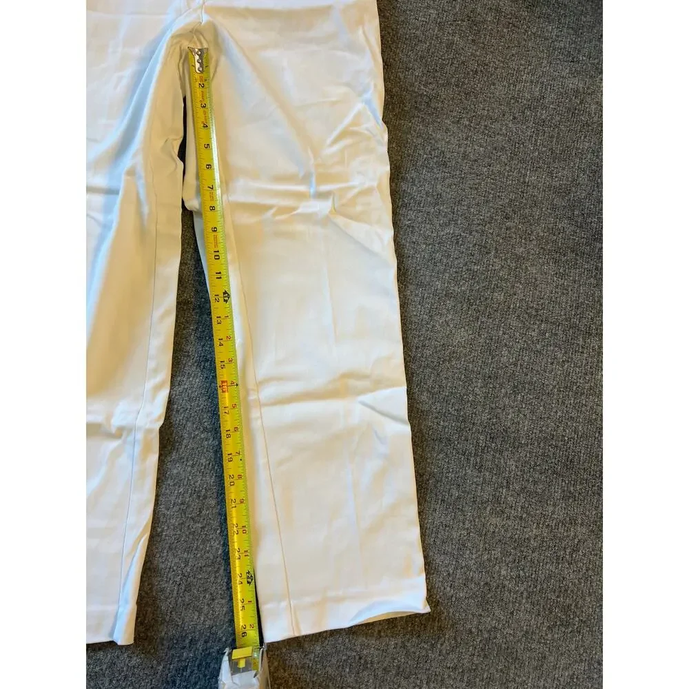 J.Jill Wearever Refined Twill Slim Leg Trousers Size 12 Cream